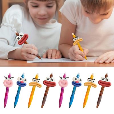 Cute Large Mouth Gel Pen Cartoon Ballpoint Pens Comfortable Grip Colorful Writing Pen for School Office Party