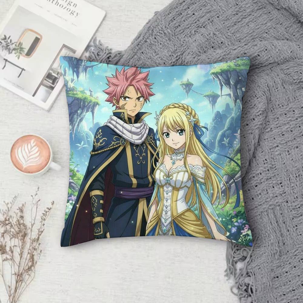 

FFairy Tail Anime Doublesided Printed Square Pillow Cover Decorative Cushion Cover for Sofa Bedroom Bedside 30X30cm