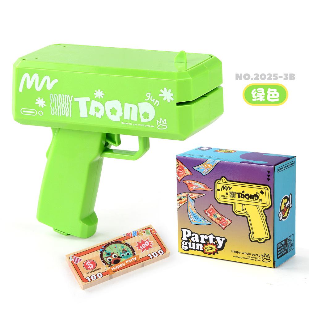 New And Peculiar Electric Money Spray Gun Money Gun Cartoon Money Spray Toy Banknote Gun Party Wedding Shooting Money
