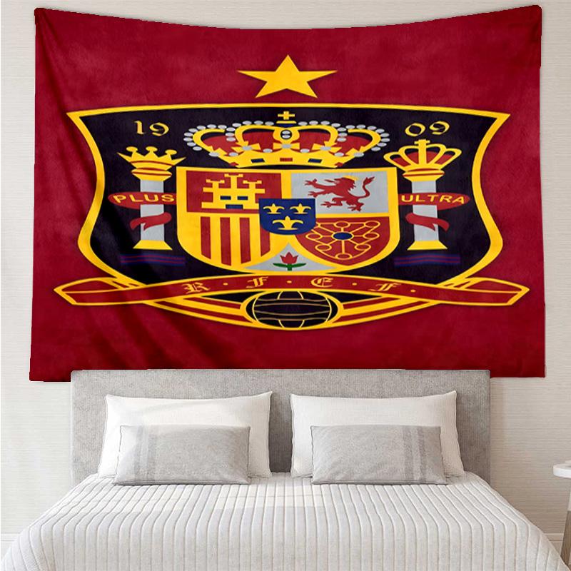 Spain Football Crest Tapestry Hanging for Bedroom,Livingroom, Playroom,Decor Art Room Wall Tapestry Holiday and Birthday Gifts