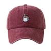Embroidered Coffee Cup Baseball Cap Hip Hop Sun Hat Retro Distressed Baseball Cap Unisex