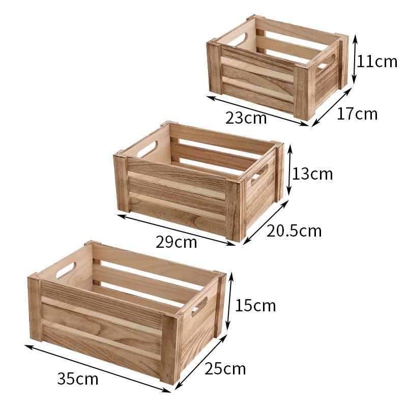 In-Stock Solid Wood Retro Basket for Snacks, Toys, Sundries, and Supermarket Display