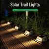 Waterproof Solar Outdoor Stairway Step Lights - Hole-Free Square Design