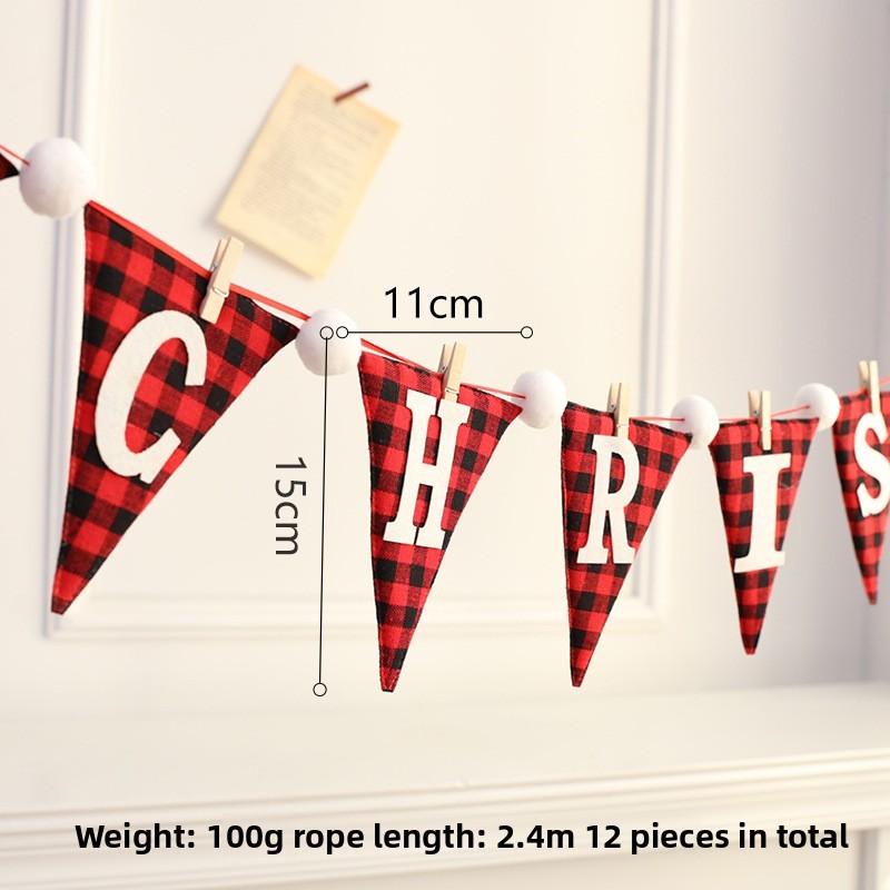 Christmas Banner Garlands With Glove And Sock Design For Holiday Party Decor