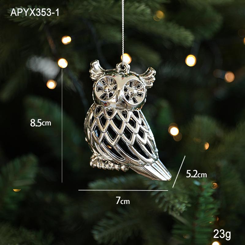 Silver Irregular Electroplated Christmas Tree Ornaments - Glossy Plastic Pendants In Stock