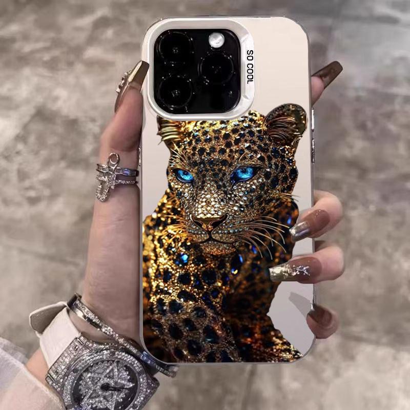 Cool Leopard Black Panther Case For iPhone 17Air 16 15 14 13 12 11 Pro Max Plus Animal Pattern Luxury Shockproof Hard Cover