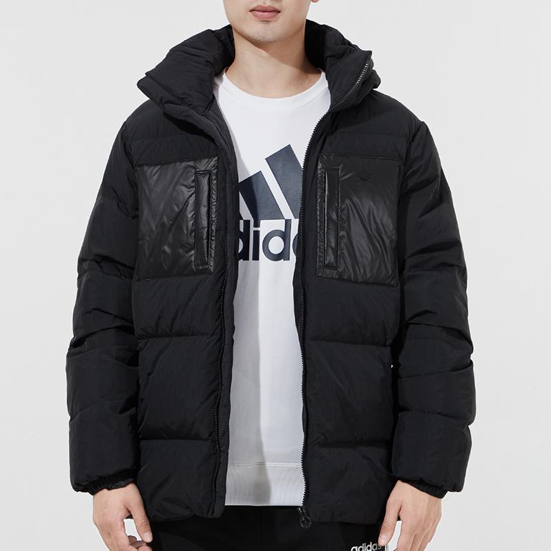 Adidas Originals Solid Color Hooded Down Jacket Winter Men Outerwear Black H13564