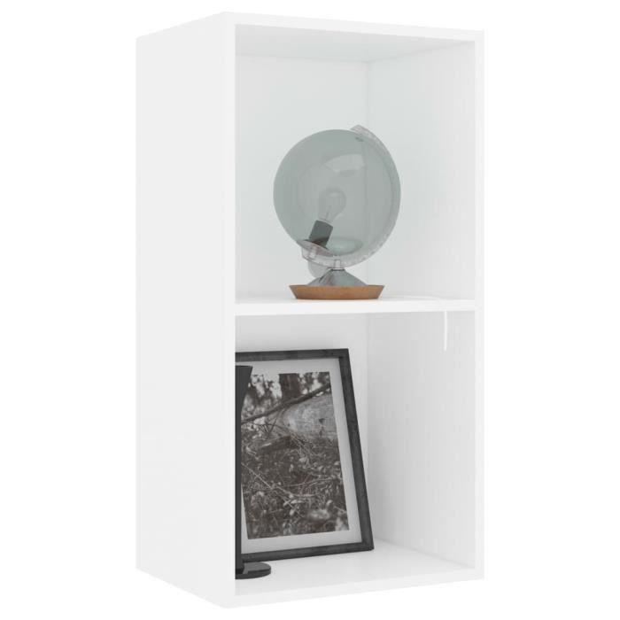 Bibliothèque - vidaXL - 2 niveaux - Blanc - 40x30x76,5 cm - Bois aggloméré