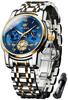 OLEVS Men's Stylish Chronograph Watch, Popular Brand for Business, Large, Easy-to-Read Analog, Waterproof Quartz Wristwatch (Blue)