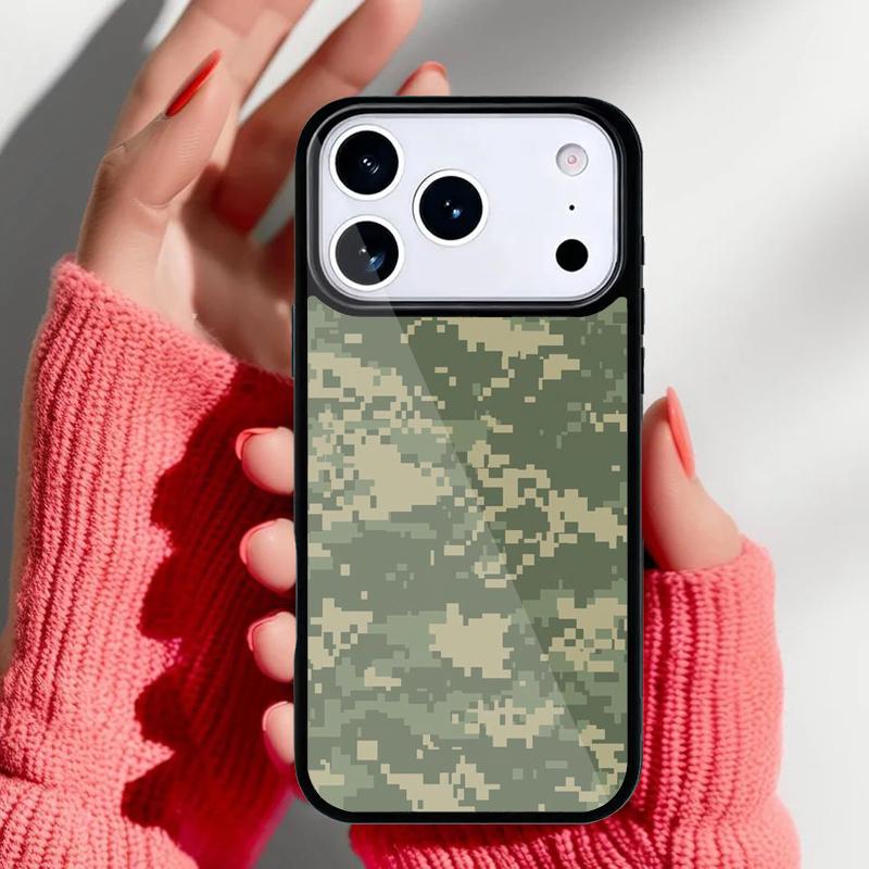 Camouflage Camo Telefoonhoesje voor iPhone 17 16 15 14 13 Pro Max Achterkant voor 12 11 Pro Coque