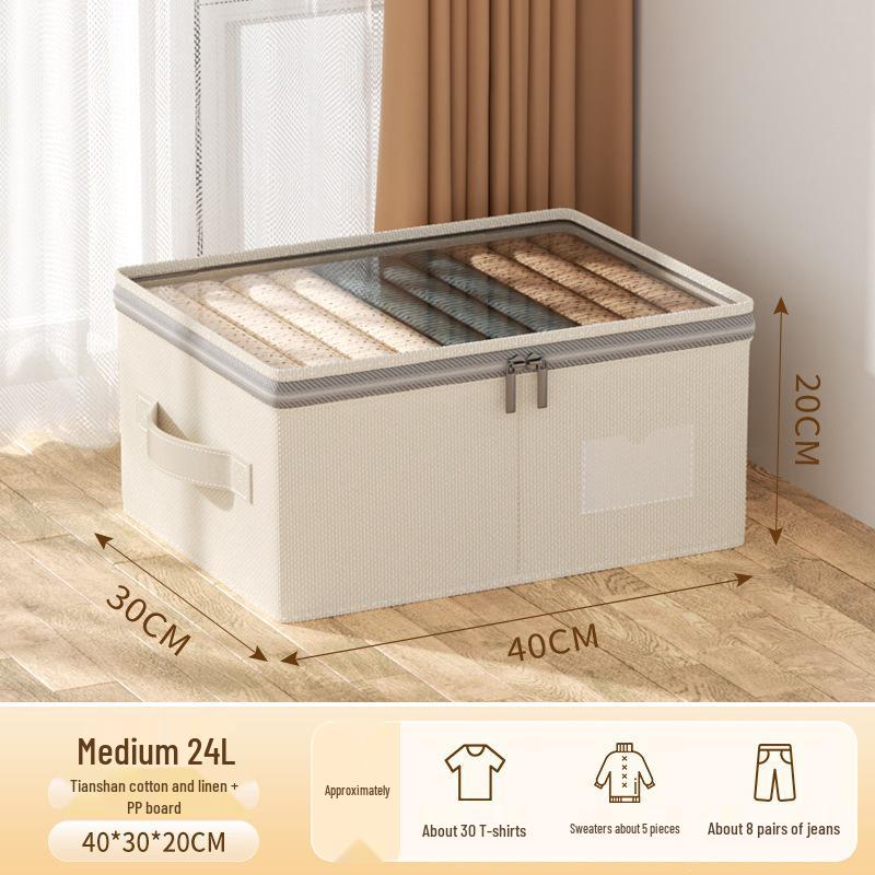 Tianshan Cotton Linen Portable Thickened Wardrobe Storage Box