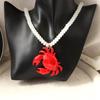 Seaside Resort Style Red Crab Beaded Cartoon Necklace