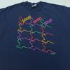 Vintage 90s TEXAS STATE T-Shirt LARGE Cowboy Rainbow Soft