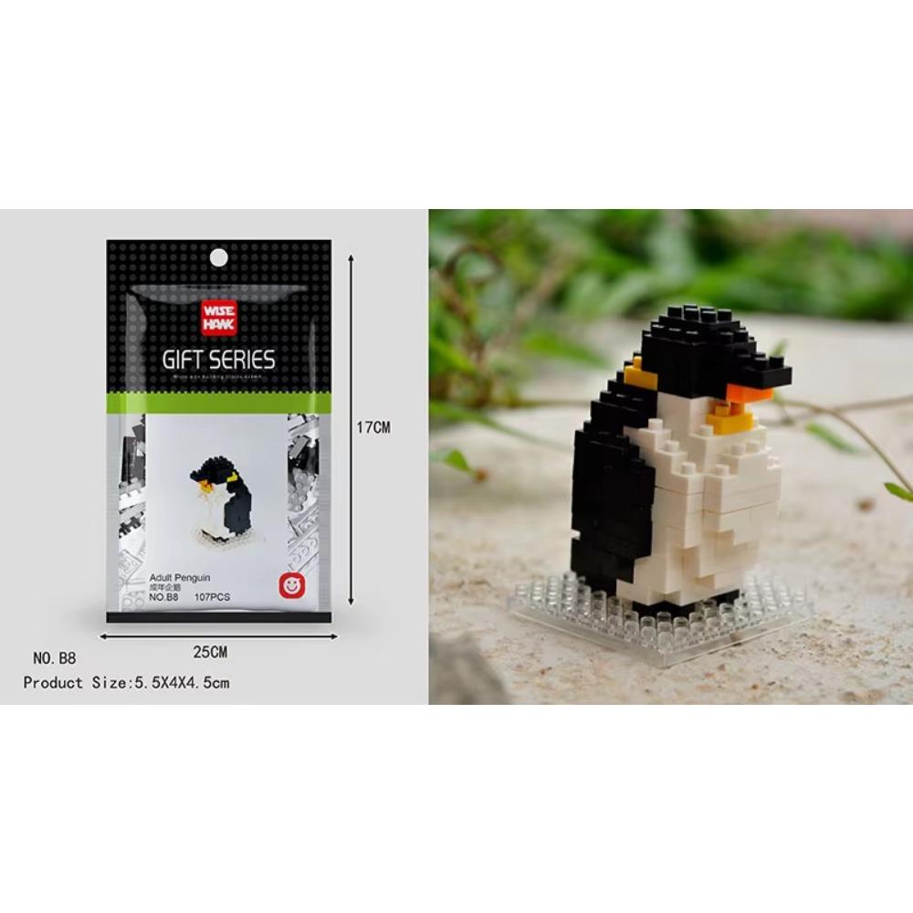 Kids Toy Mini Building Blocks Micro Bricks Eagle Moose Dog Cat Bird Animals 3D Model Bag Gifts Educational Toys For Children