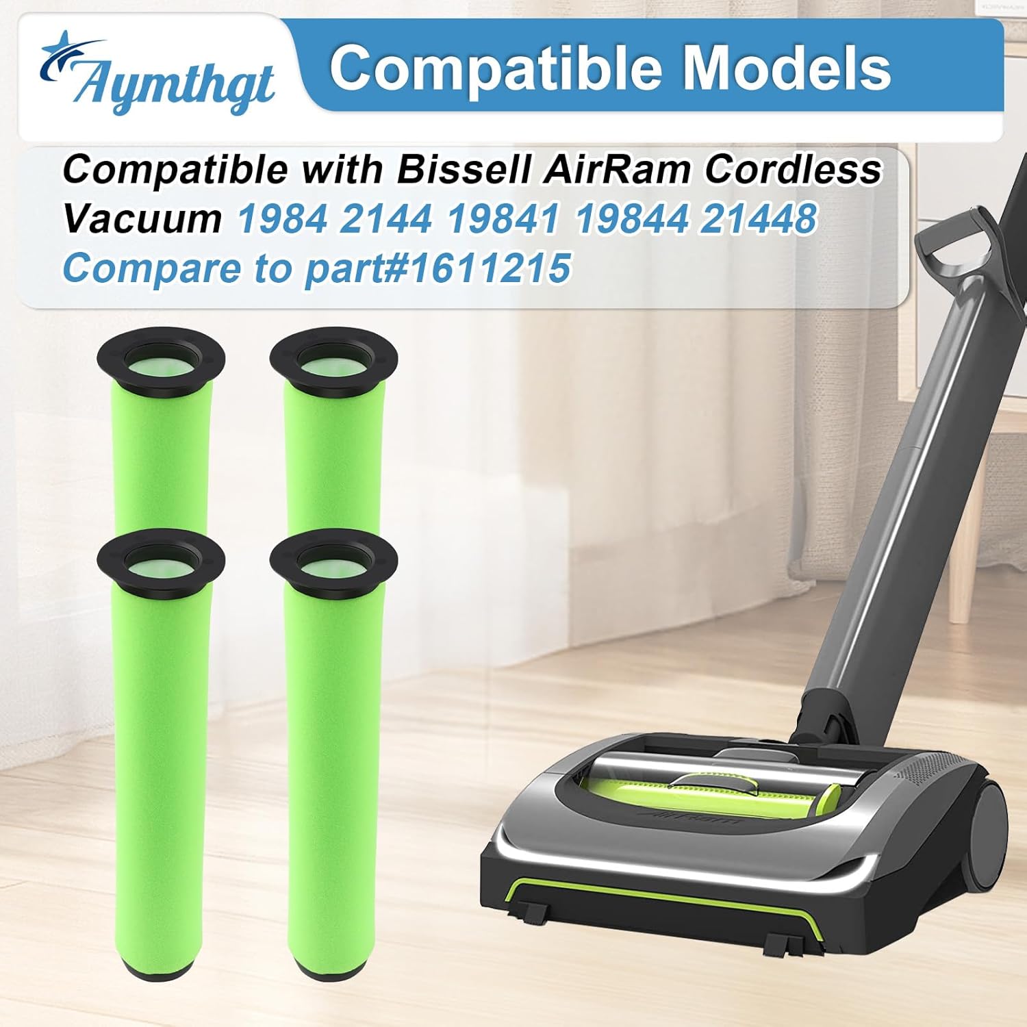 4 Pack AirFilter Replacement Compatible with AirCordlVacuum 1984 2144 19841 19844 21448, Part#1611215 United States