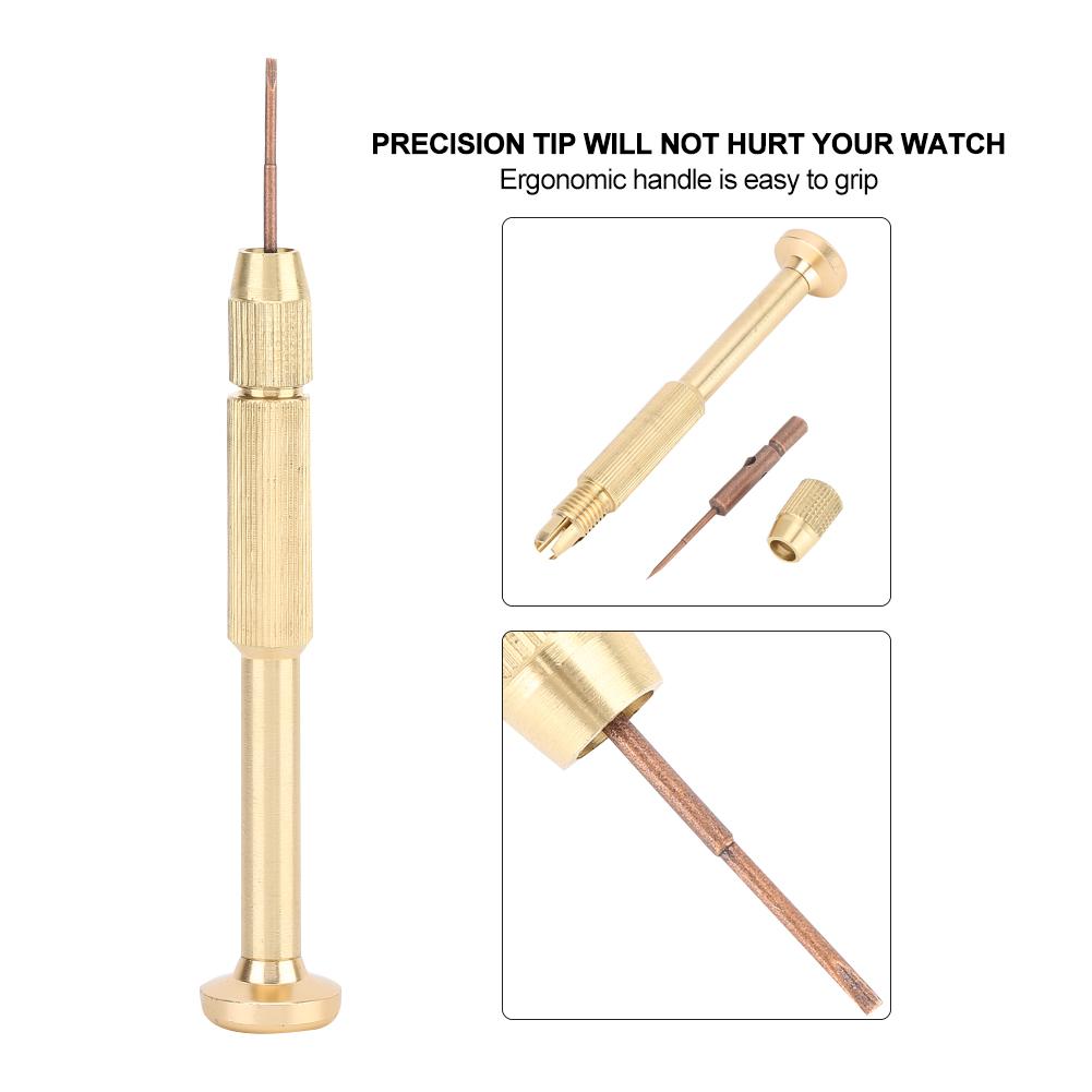 Multi Function Screwdriver Watch Glasses Repair Tool Accessory (Gold Slot Type Screwdriver)