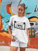 Bio Baumwolle Damen T-Shirt Oversize Black Pink K-POP Blackpink Girl Group Musik