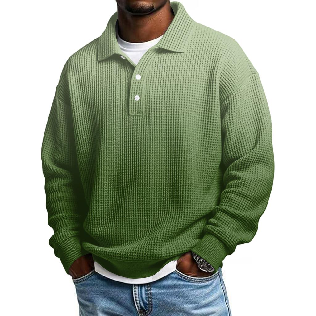 Men Casual Button Down Shirt Golf Pullover V Neck Stand Collar Fashion Fall Sweatshirt