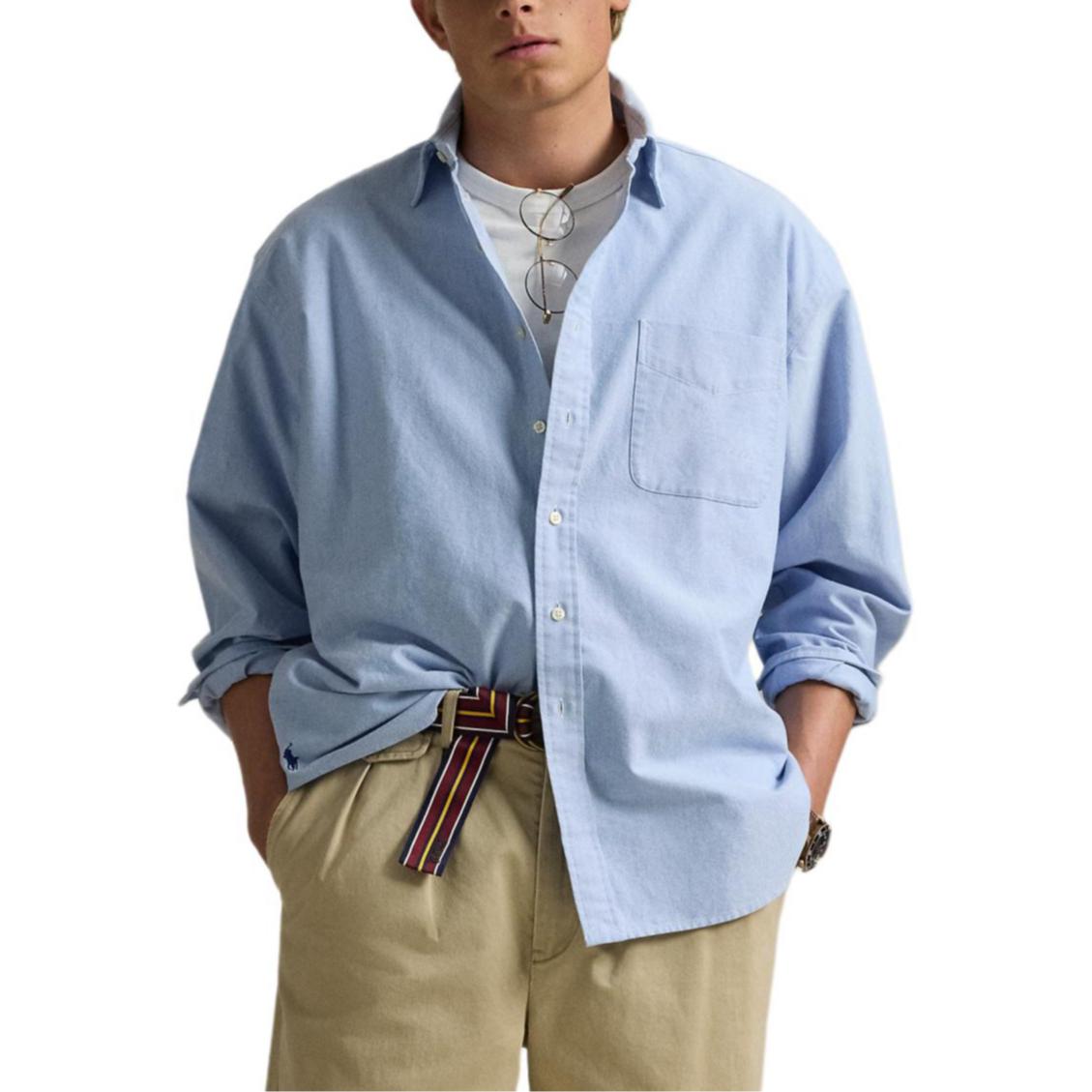 

Polo Ralph Lauren Loose Fit Cotton Shirt Men shirts Light-Blue MNPOWOV16824169