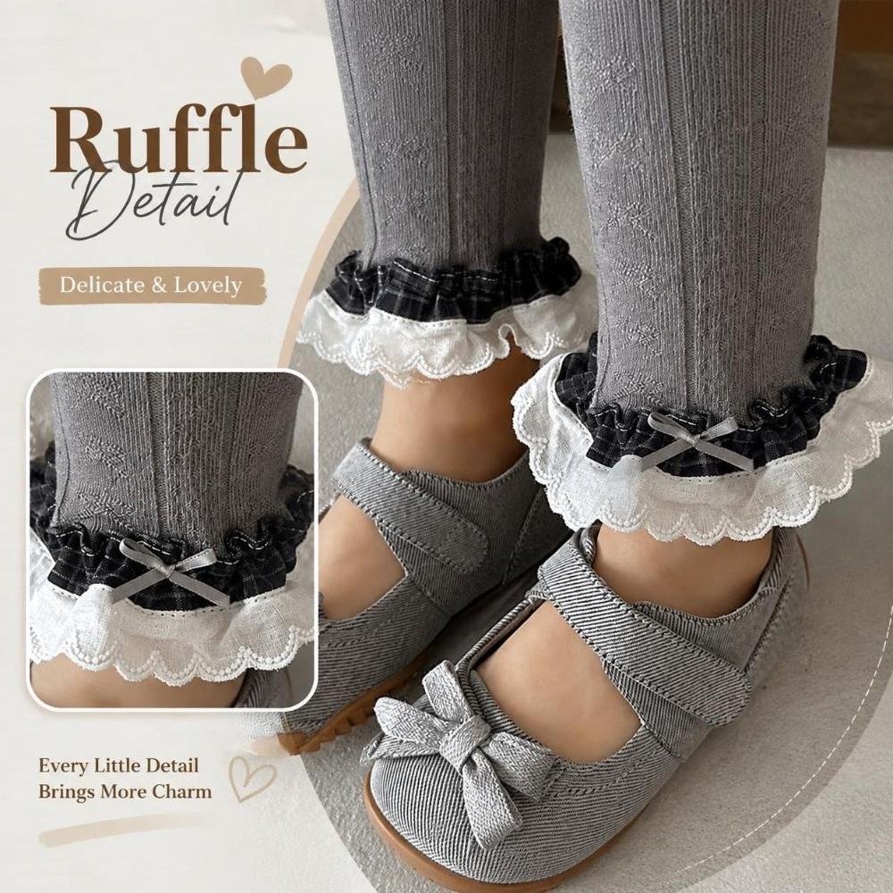 Cotton Girls Lace Leggings Tight-fitting Children Ankle-length Pants 1-6 Years Old