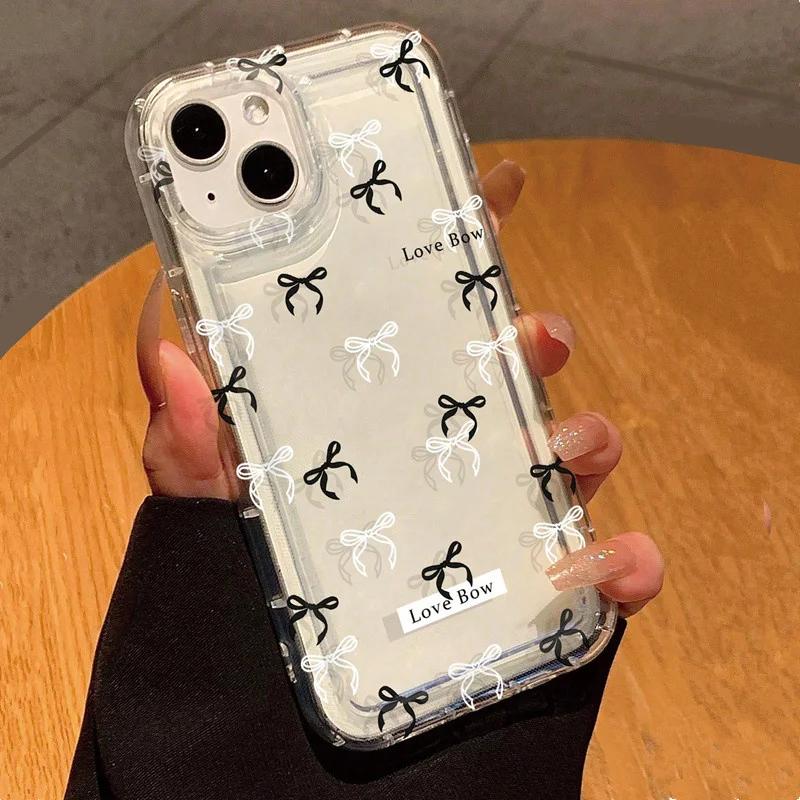 Barevný potisk mašle Průhledný kryt pro Samsung Galaxy S25 S24 S23 S22 Ultra Plus S21 FE A55 A35 A15 A34 A54 5G Nárazuvzdorný kryt na telefon