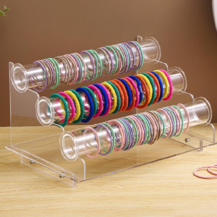 Transparent 3 Levels Acrylic Bracelet and Watch Stand Stylish Timepieces Display Rack Jewelry Organization Supplies
