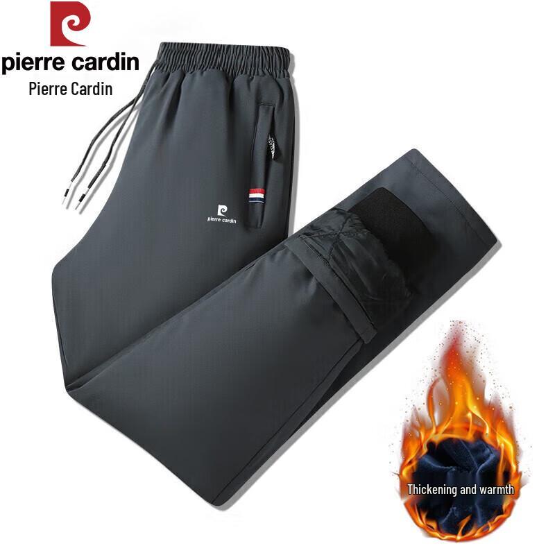 Pierre Cardin Men's Warm Thickened Straight-Leg Casual Trousers