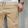 Calções Cargo Masculinos Cintura com Cordão Abaixo do Joelho Multi-Bolsos Calções de Verão para Rua Praia Férias Treino