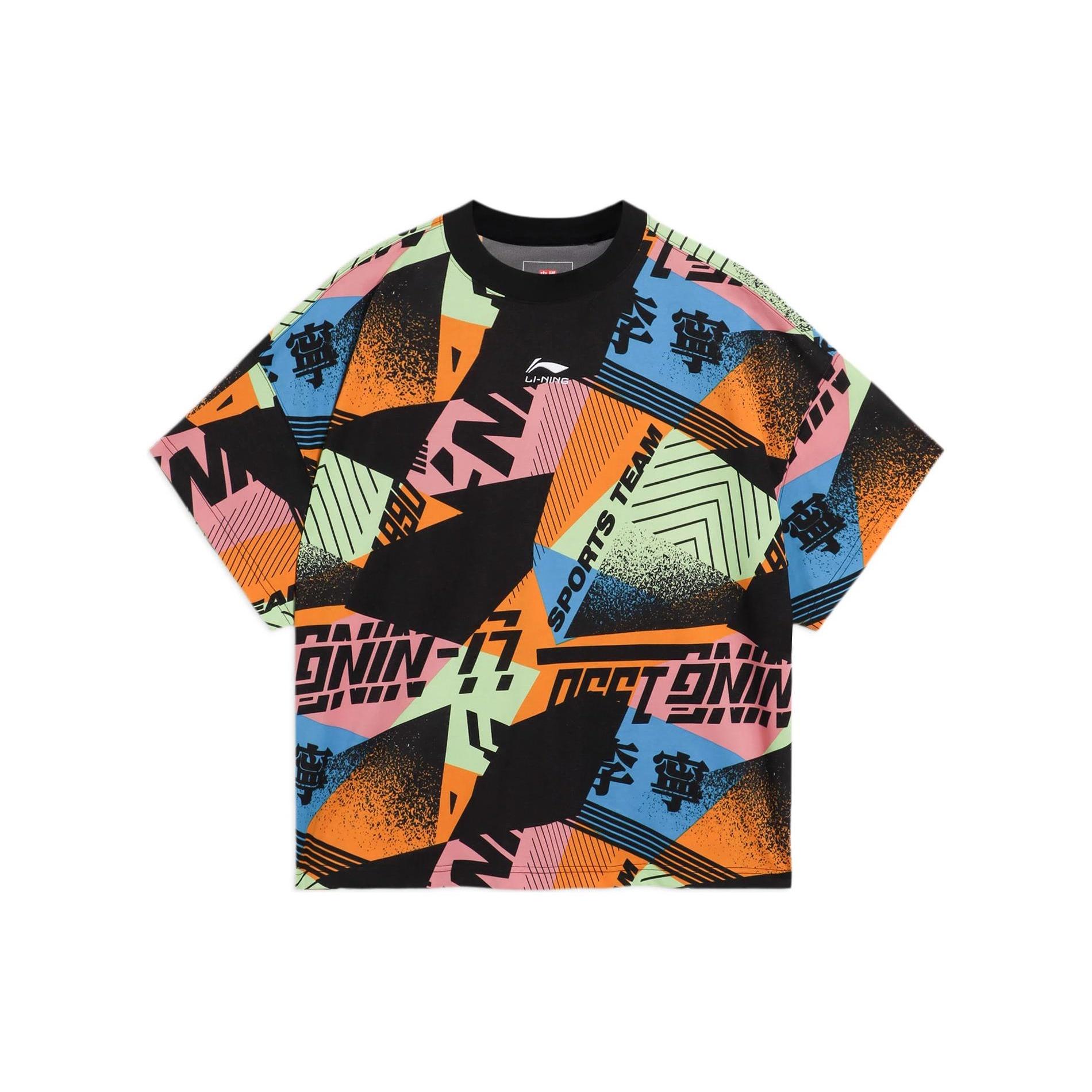 Li-Ning All-Over Print T-shirt Multi-Color Men s AHSS155-2 L