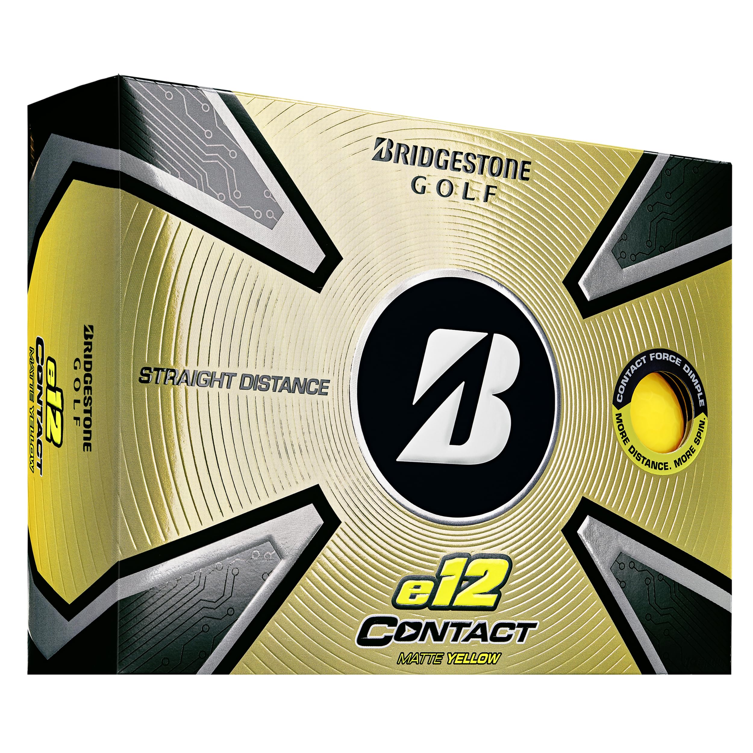 

BRIDGESTONE GOLF 2023 e12 CONTACT Golf Balls, 1 Dozen (12 Balls), 3-Piece, Yellow, Imported Directly from the USA