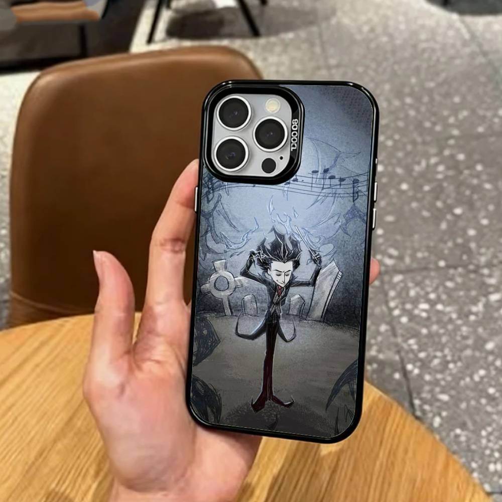 

D-Don T G-Game S-Starve Phone Case For iPhone17,16,15,14,13,12,11 Plus,Pro Max Colored Silver Plated Inside Cover iPhone17