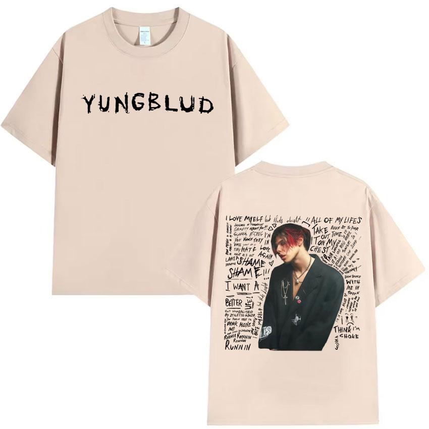 Rapper Yungblud Print T Shrit Mens Clothing Oversized Gothic Tshrit High Quality Short Sleeve Tee Hip Hop Tops Streetwear Unisex