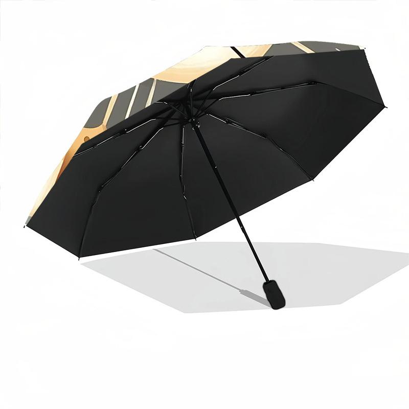 1pc Lion Cub Automatic Folding Umbrella - Windproof Compact Travel Umbrella with Auto Open/Close, 8-Rib Heavy-Duty Shaft for Women/Men A056