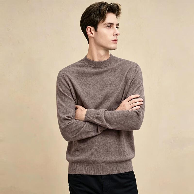 Men's Warm Pure Wool Blend Crewneck Sweater
