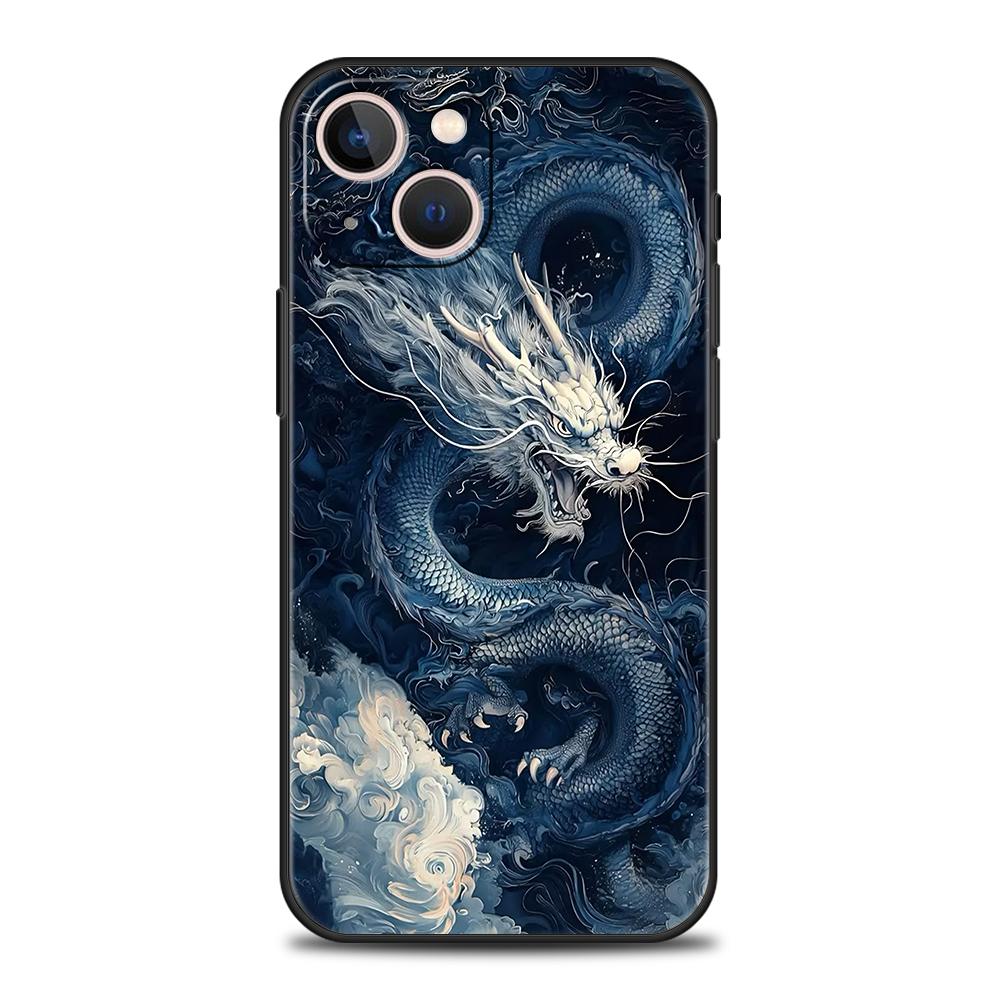 Luxury TPU Soft Phone Case For iPhone 17 Air 16E 16 11 15 14 Pro MAX 12 13 7 8 Plus X XR XS SE 2022 Cover Cartoon Dragon Series