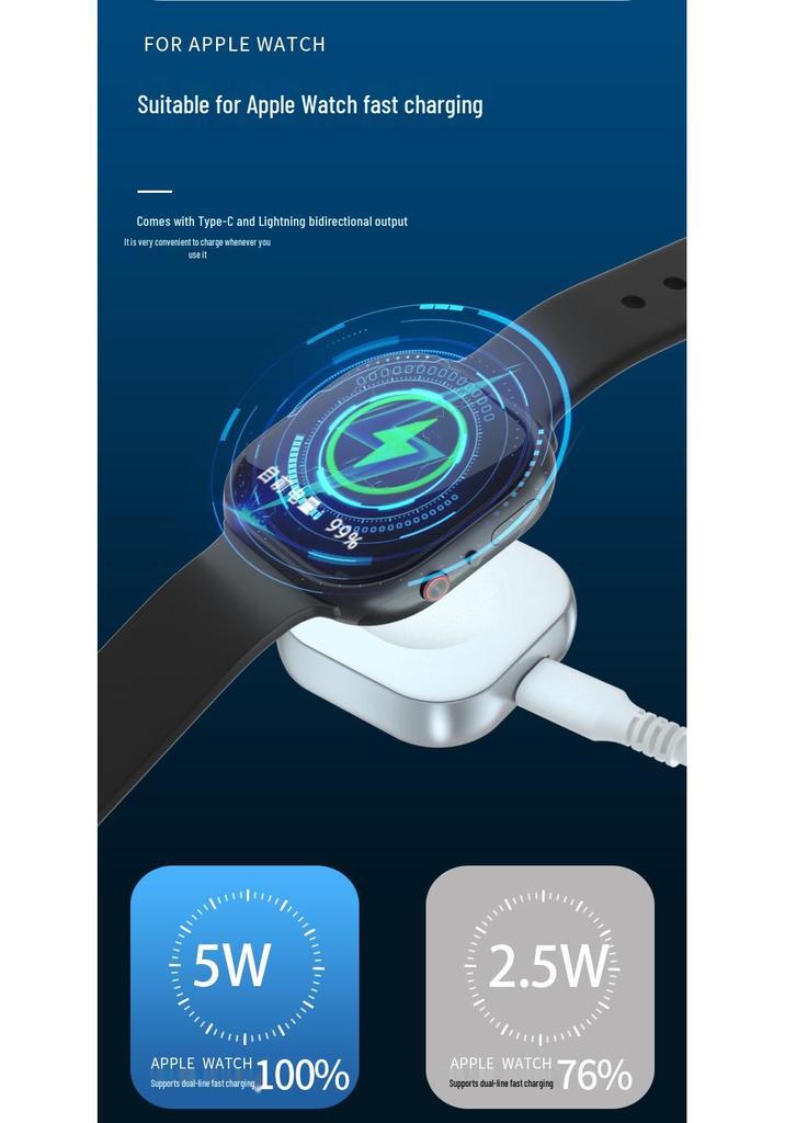 Compatible Apple iWatch Wireless Charger: Ultras9s8 Magnetic Portable 5W Fast Charging for Series 6/5