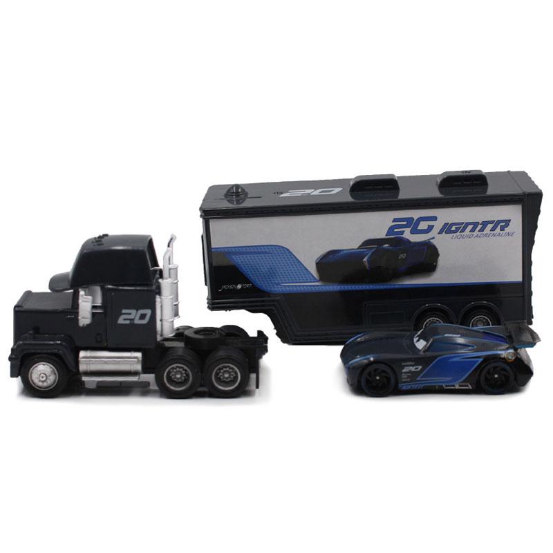 1:55 Disney Pixar Carros 3 Relâmpago McQueen Black storm Jackson Cruz Tio Mack Caminhão Série Carros de Liga Leve Brinquedos brinquedo de menino presente para criança