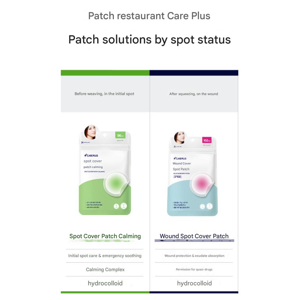 Care Plus Spot Cover Patch Calming, 96pcs - Soothing Acne Patch, Korean