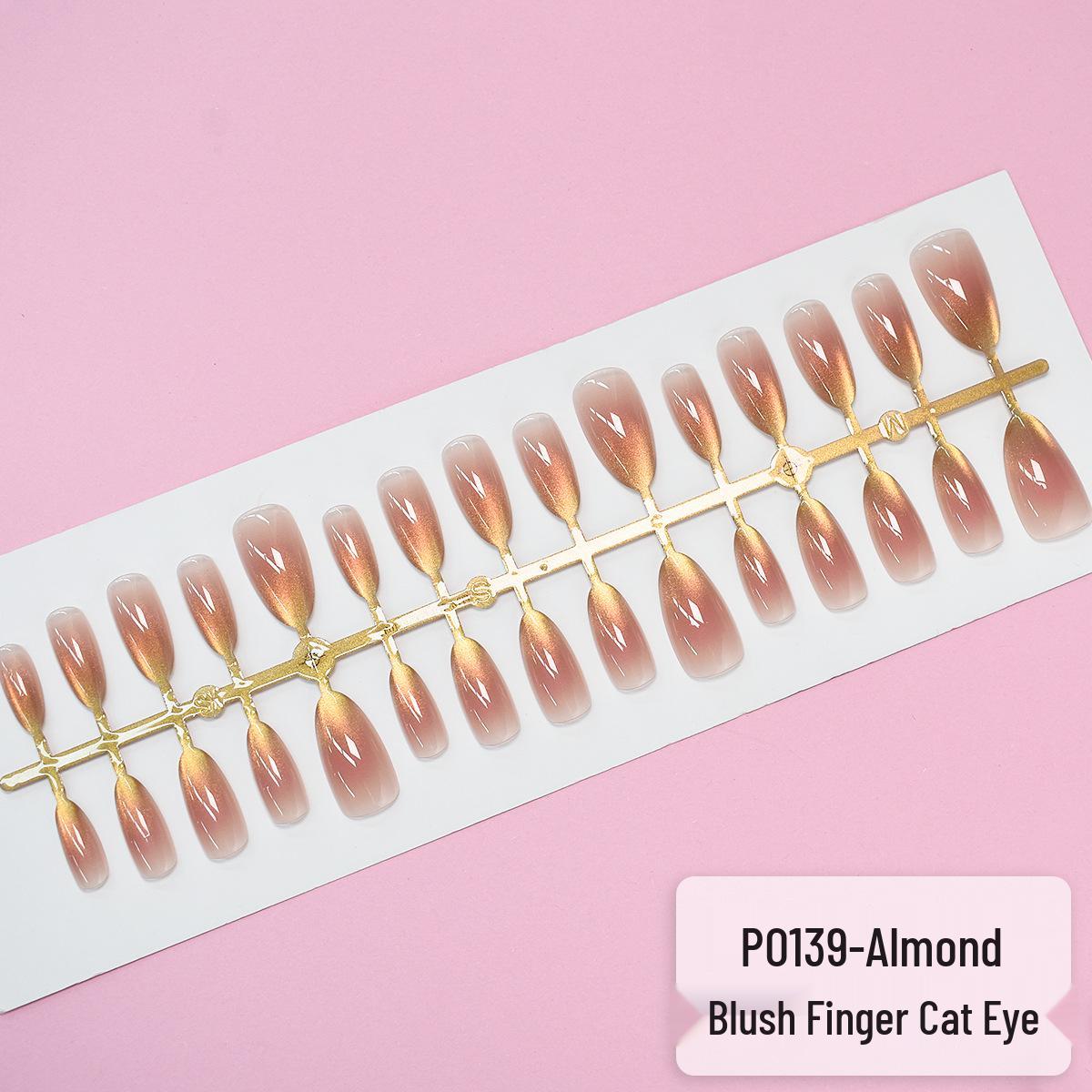 

Gradient Almond Cat Eye Press-On Nails - 30-Piece Minimalist Collection (XS/S/M)