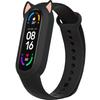 Silicone Strap for Xiaomi Mi Band 5/6/7/7 NFC, Cat Ears, Black