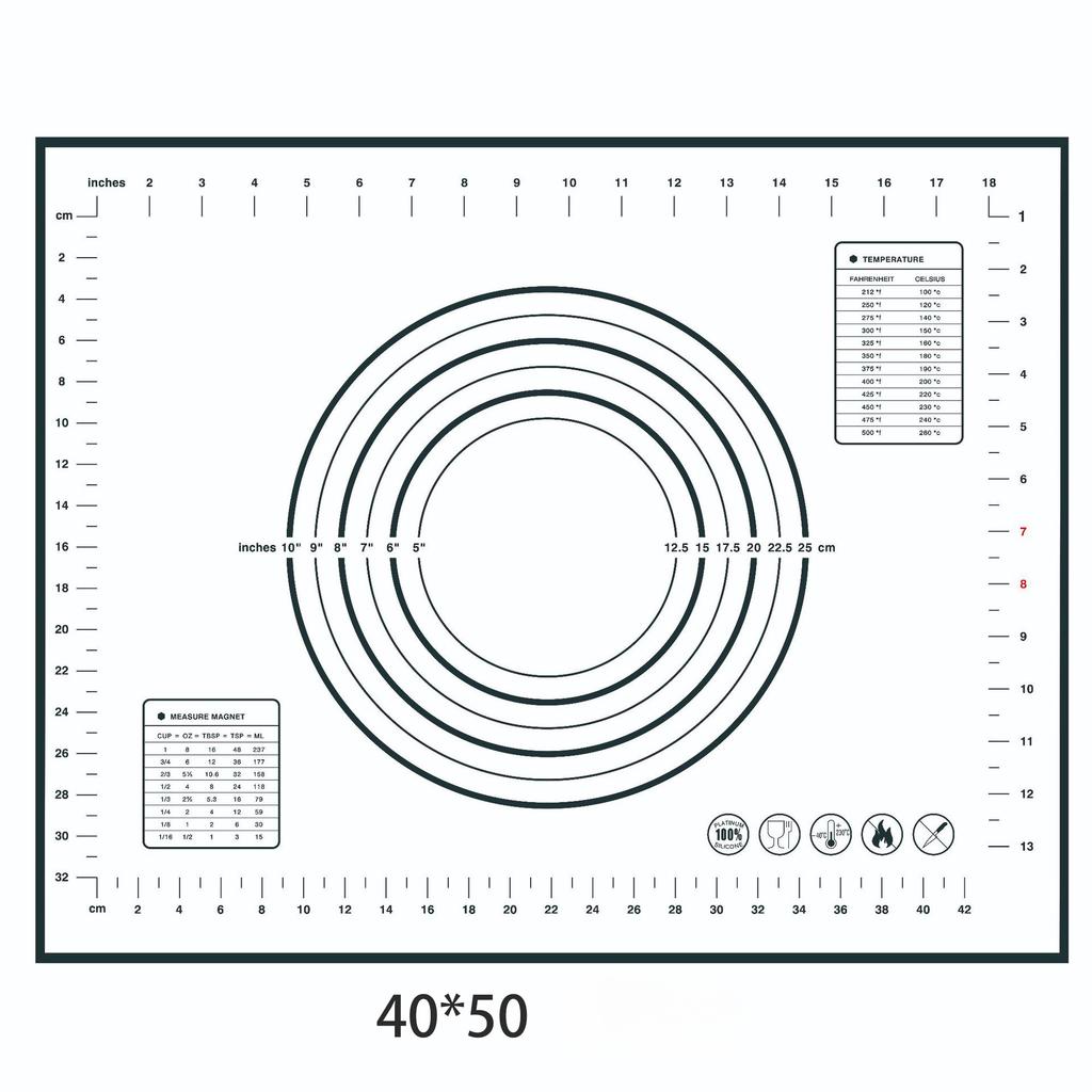 1PC Silicone Baking Mat Kneading Pad Dough Mat Pizza Cake Dough Maker Kitchen Cooking Grill Non-Stick Gadgets Bakeware
