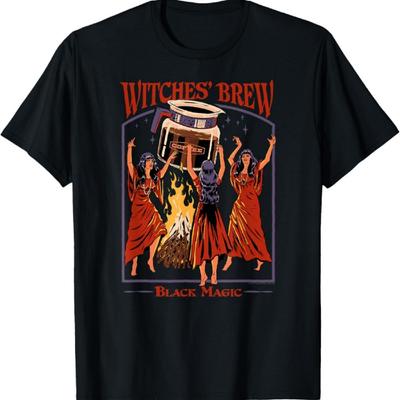 Witches' Brew Magic Coffee Retro Dark Humor T-Shirt