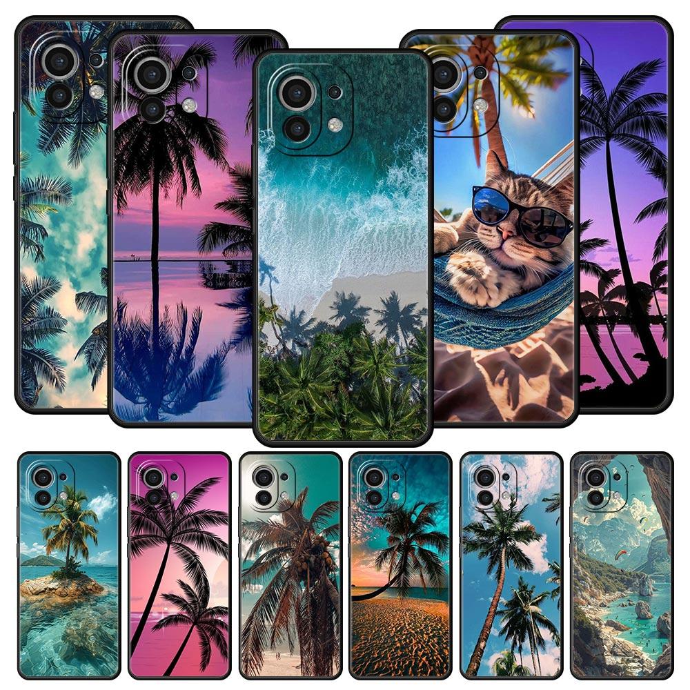 Phone Case For Xiaomi Mi 15 14 14T 13T 12T Pro 12 13 11 Lite 5G 11T X6 X5 Pro Soft TPU Cover Coconut Palm Tree