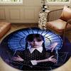 Wednes-day Gothic Family Reunion Round Rug for Livingroom,Bedroom, Palyroom, Chair Rug, Area Rug, Circle Carpet, Large Size Fan Christmas Gift
