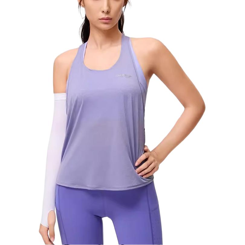 SAUCONY Logo Print Outdoor Casual Vest Women Vests Blue Purple SC1249007A-PP26