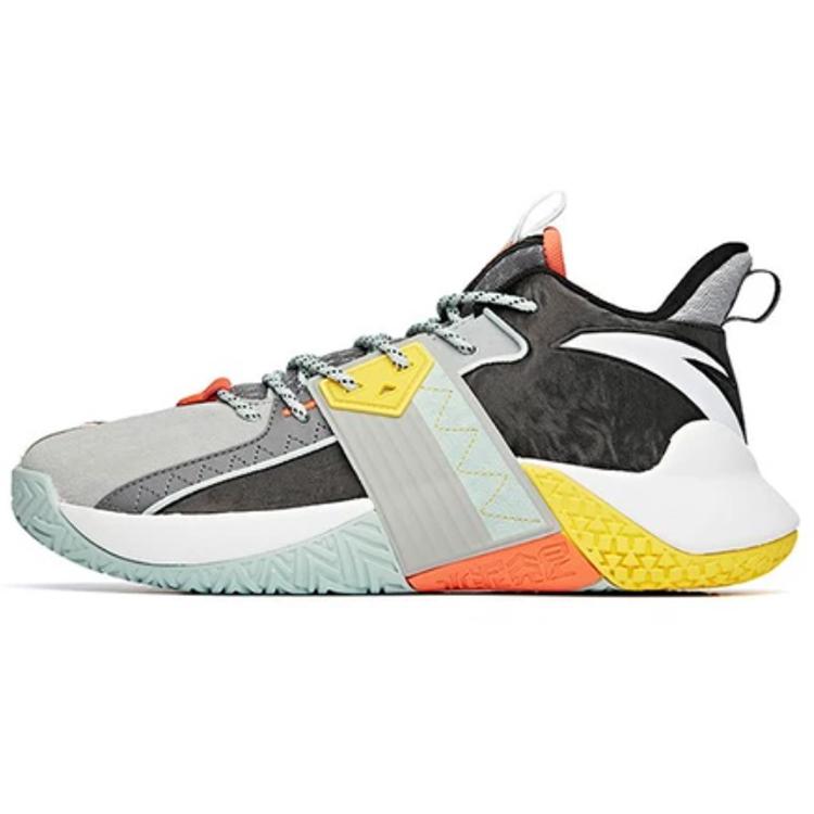 

New ANTA Cement Busters Basketball Shoes Men s Mid top Black/Gray/Yellow 112041610-1 44.5