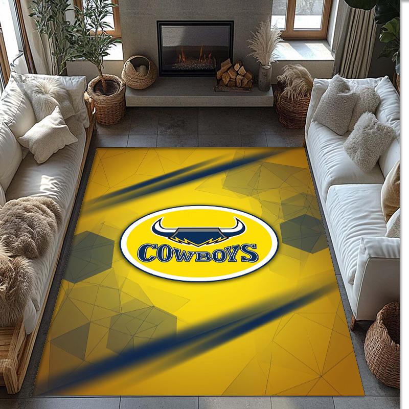 Tappeto in Cristallo di Velluto North Queensland Cowboys Morbido Anti?Tappetino Antiscivolo Comodo per Casa Soggiorno Camera da Letto Tappeto Decorativo