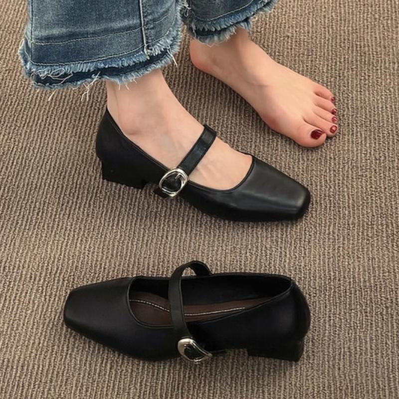 Fashion Elegant Women Mid Heels Shoes Summer Buckle Heeled Shoes 2025 New Shallow Sandals Classical Brand Pumps Dress Chaussures Femme
