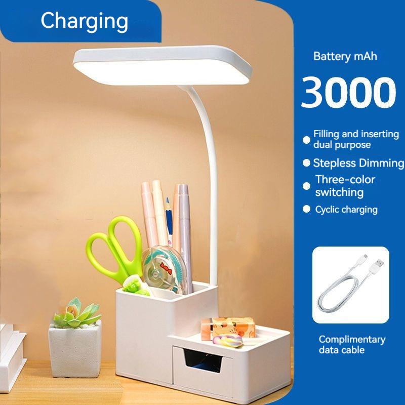 LED Touch Desk Lamp 3 Levels Dimmable Night Light USB Rechargeable Eye Protection Foldable Table Lamp Bedroom Bedside Reading