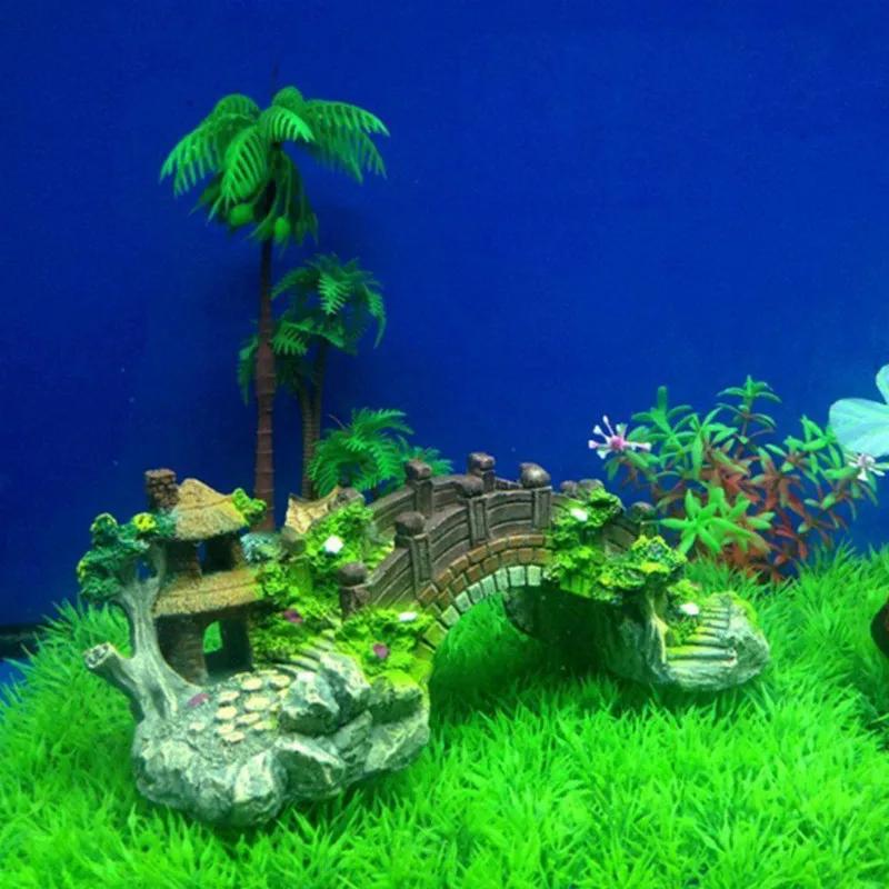 Steinpynt Paviljong Landskapsarkitektur Fotorekvisitt Bro Landskap Akvarium Tre Akvarium